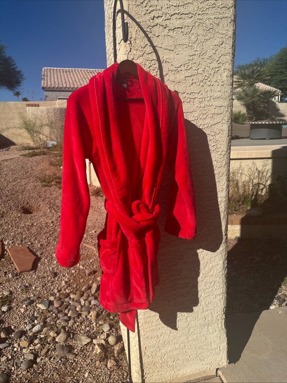 Victorias Secret Robe Cozy Short Plush Red Love Logo XS S Small